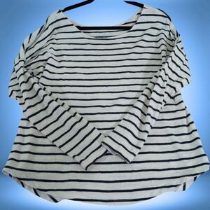 Preppy Stripe Southern Tide Classic Nautical Boat Neck Long Sleeve Navy XL